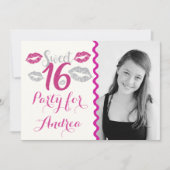 Sweet personnalisé 16 Invitations de fête d'annive (Devant)