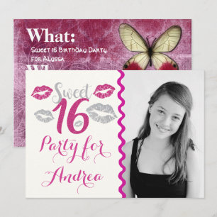 Sweet personnalisé 16 Invitations de fête d'annive