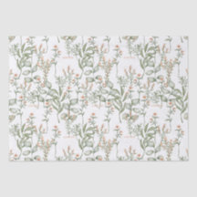 Sweet perzikfloral en groenpapier