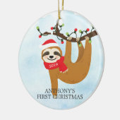 Sweet Photo Slaath Baby's Eerste Kerstmis Ornament (Links)