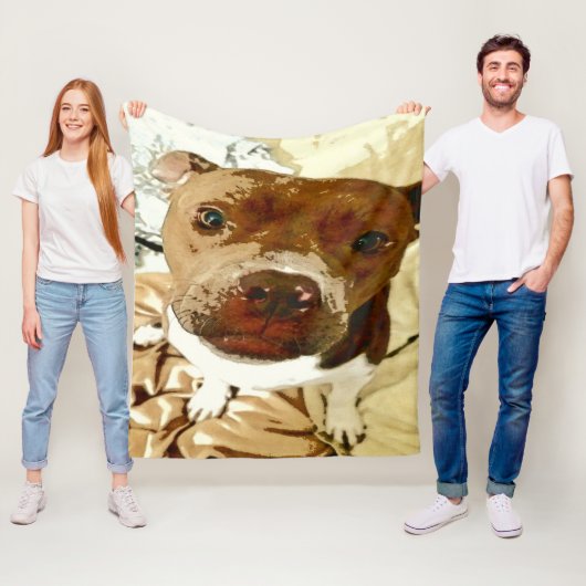 Sweet Pibble Face Fleece Deken (In situ)