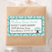 Sweet Pie Business Étiquette d'expédition Turquois (En situation)