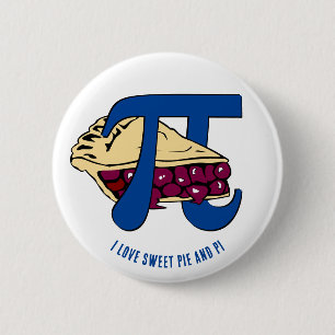 SWEET PIE EN PI Cherry Pi Day Ronde Button 5,7 Cm