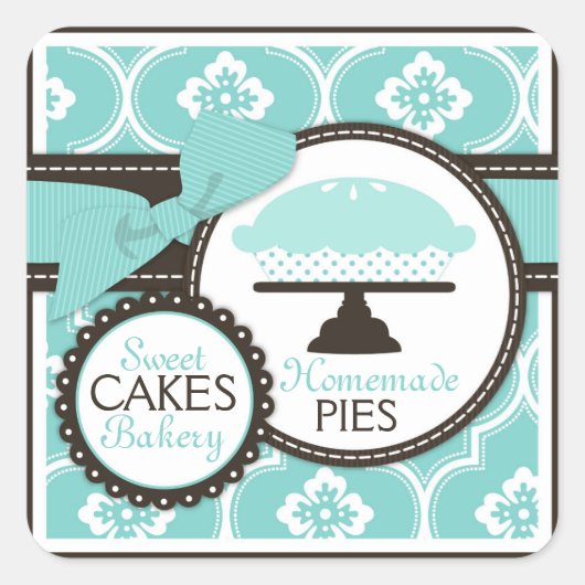 Sweet Pie Sticker Zakelijke Sticker Turquoise (Voorkant)