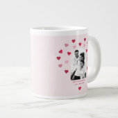 Sweet Pink and Red Heart Patterned Foto Valentijn Extra Grote Beker (Voorkant rechts)