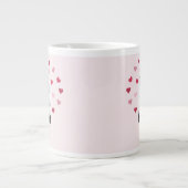 Sweet Pink and Red Heart Patterned Foto Valentijn Extra Grote Beker (Voorkant)