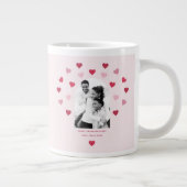 Sweet Pink and Red Heart Patterned Foto Valentijn Extra Grote Beker (Rechts)