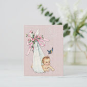 Sweet  Pink Baby Girl Shower Kaart (Staand voorkant)