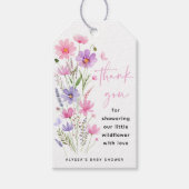 Sweet Pink Baby in Bloom Wildflower Baby shower Cadeaulabel (Voorkant)