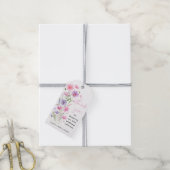 Sweet Pink Baby in Bloom Wildflower Baby shower Cadeaulabel (Met Touw)