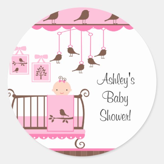 Sweet Pink Baby Room Vous êtes invité Sticker (Devant)