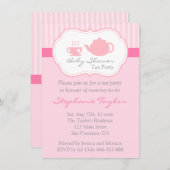 Sweet Pink Baby shower, Tea Party for Mam to be Kaart (Voorkant / Achterkant)