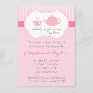 Sweet Pink Baby shower, Tea Party for Mam to be Kaart
