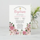 Sweet Pink |  Baptisme Kaart (Staand voorkant)