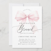 Sweet Pink Bow Graduation Brunch Invitation (Devant)