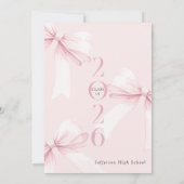 Sweet Pink Bow Graduation Brunch Invitation (Dos)