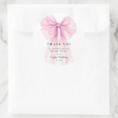 Sweet Pink Bow Party Stickers - Watercolor Ribbon  (Sac)