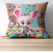 "Sweet Pink Bunny Coussin - Adorable Coussin de pé