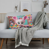 "Sweet Pink Bunny Coussin - Adorable Coussin de pé