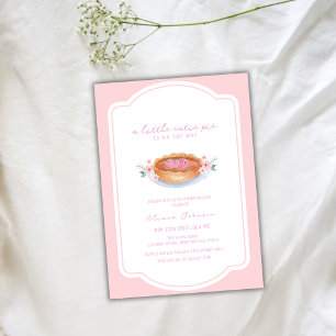 Sweet Pink Cutie Pie Raspberry Flower Baby shower Kaart