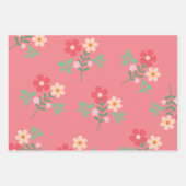 Sweet Pink Daisy Bouquet Retro Pattern Inpakpapier Vel (Voorkant)