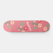 Sweet Pink Daisy Bouquet Retro Pattern Skateboard (Horizontaal)