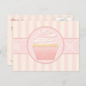 Sweet Pink Elegant Cupcake Briefkaart (Voorkant / Achterkant)