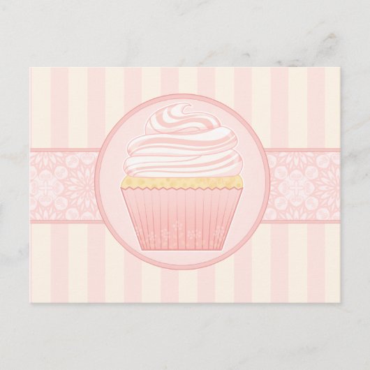 Sweet Pink Elegant Cupcake Briefkaart (Voorkant)