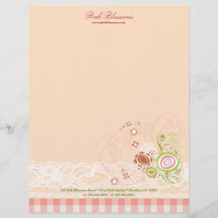 Sweet Pink Floral Blooms Checkings Chic Lace Busin Briefhoofd