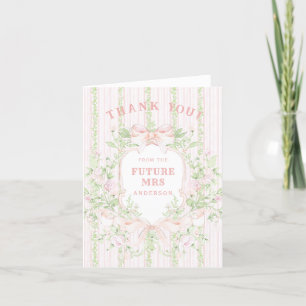 Sweet Pink Floral Vrijgezellenfeest Crest Bedankkaart