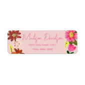 Sweet Pink Flowers Floral Label (Voorkant)