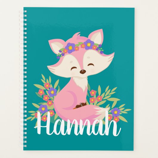 Sweet Pink Fox op maat Planner (Voorkant)
