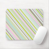 Sweet Pink Garden Stripes Fun Pattern Mousepad Muismat (Met muis)
