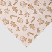 Sweet Pink Gingerbrood kerstpatroon Tissuepapier (Detail)