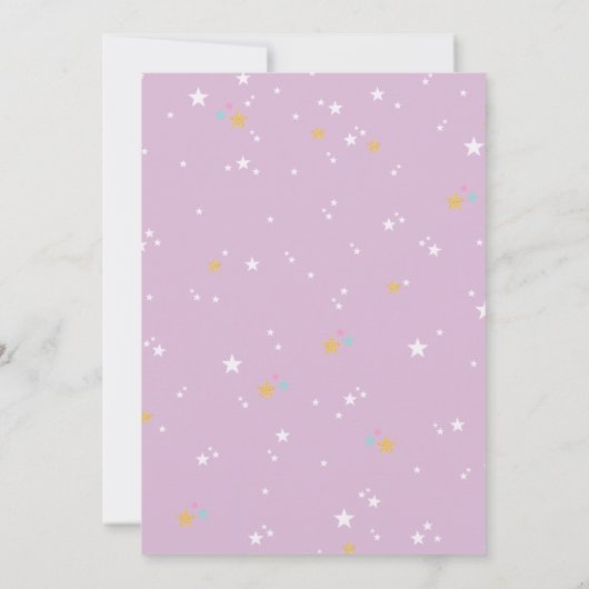 Sweet Pink & Gold Ballerina Fairy Birthday Invitat Kaart (Achterkant)