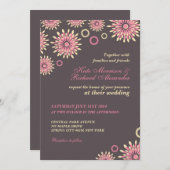 Sweet Pink Grey Floral Pattern Weddenschap Kaart (Voorkant / Achterkant)