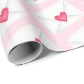 Sweet Pink Heart Letter Valentijnsdag Cadeaupapier (Rol Hoek)