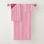 Sweet Pink Hearts Valentine Bath Towel Girlfriend (En situation)