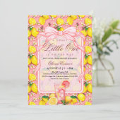 Sweet Pink Lemonade Citrus Baby Shower Invitation (Debout devant)