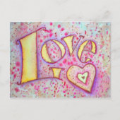 Sweet Pink Love Art Briefkaart schilderen (Voorkant)