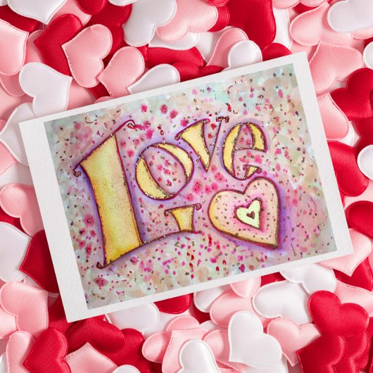 Sweet Pink Love Art Briefkaart schilderen