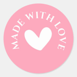 Sweet Pink "Made With Love" Ronde Sticker
