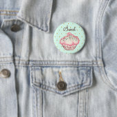 Sweet Pink Mint Cupcake Button (In situ)
