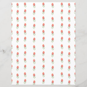 Sweet Pink Rosebuds Scrapbook Papierblad
