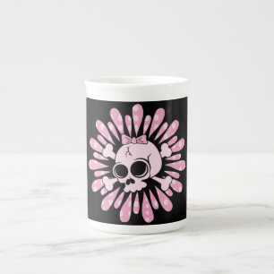 Sweet Pink Skull Porselein Kop