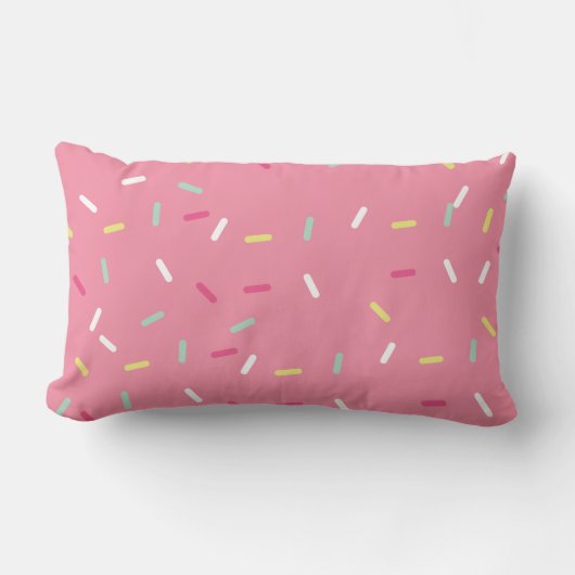 Sweet Pink Sprinkle Lumbar Pillow Kussen (Voorkant)