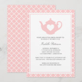 Sweet Pink Teapot Vrijgezellenfeest Tea Party Kaart (Voorkant / Achterkant)