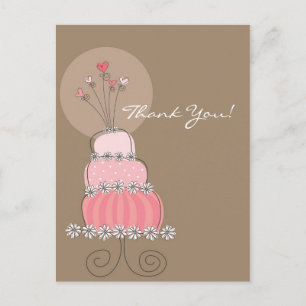 Sweet Pink Wedding Cake Bedankt Briefkaart