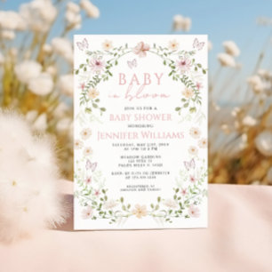 Sweet Pink Windflower Baby in Bloom Girl Shower Kaart