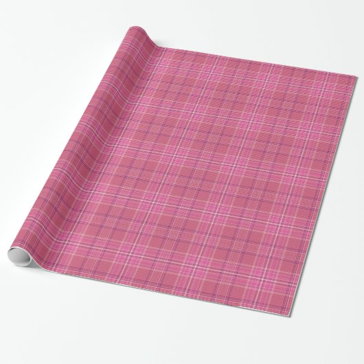 Sweet Pinks Pset Gingham Pattern Wrapping Paper Cadeaupapier (Uitgerold)